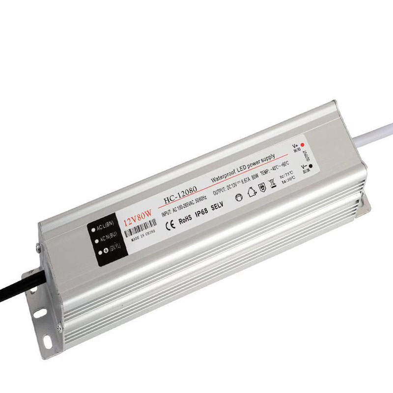 12v80w állandósult nyomásállandó feszültségű víz-szigetelő LED kapcsolóáramellátás